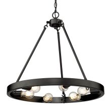Golden 1019-6 BLK - Golden Lighting Castile 6-light Chandelier in Matte Black
